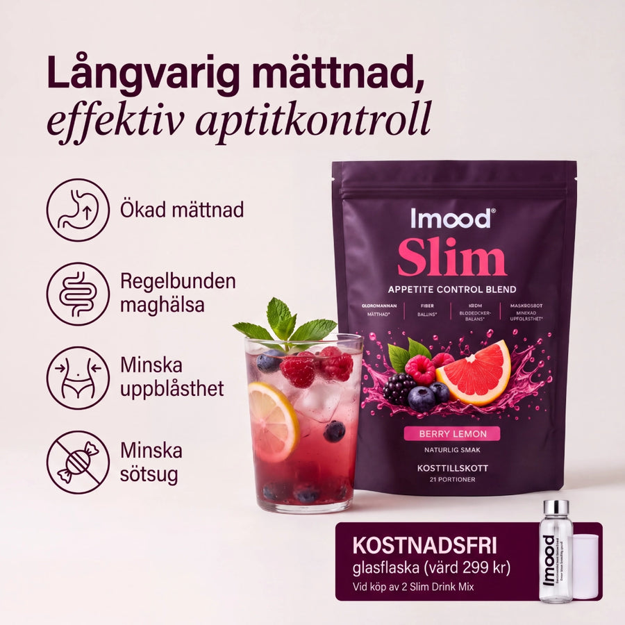 Imood Slim Drink Mix, påse med smaken citrus och vilda bär